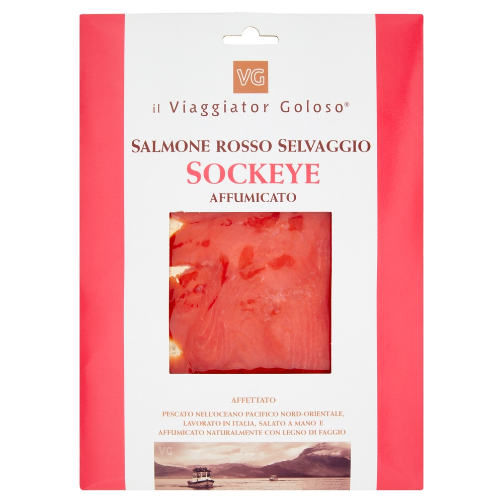 Salmone Rosso Selvaggio Sockeye Affumicato, 100 g
